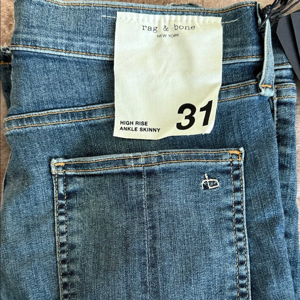 Rag & Bone High Rise Jeans - Classic Blue